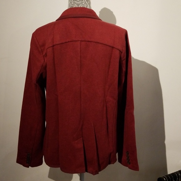 Lands End Maroon Knit HerringBone Jacket - Picture 2 of 5
